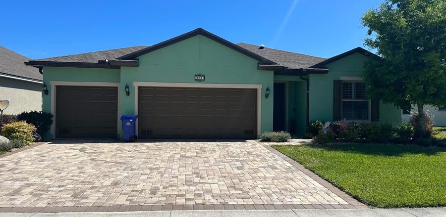 Sage green exterior repaint