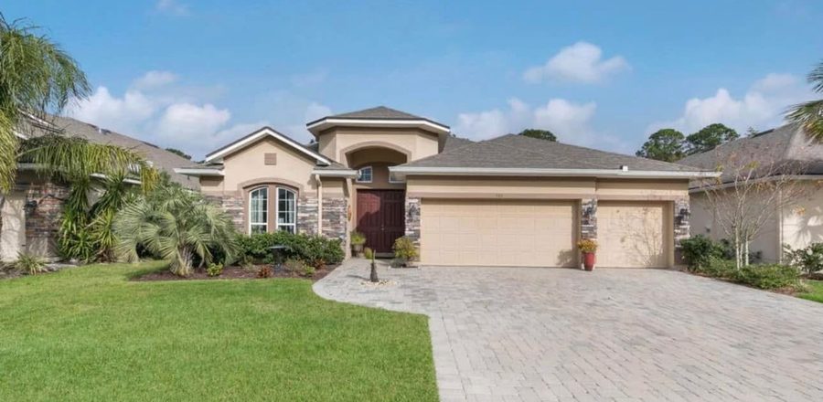 Tan stucco home exterior